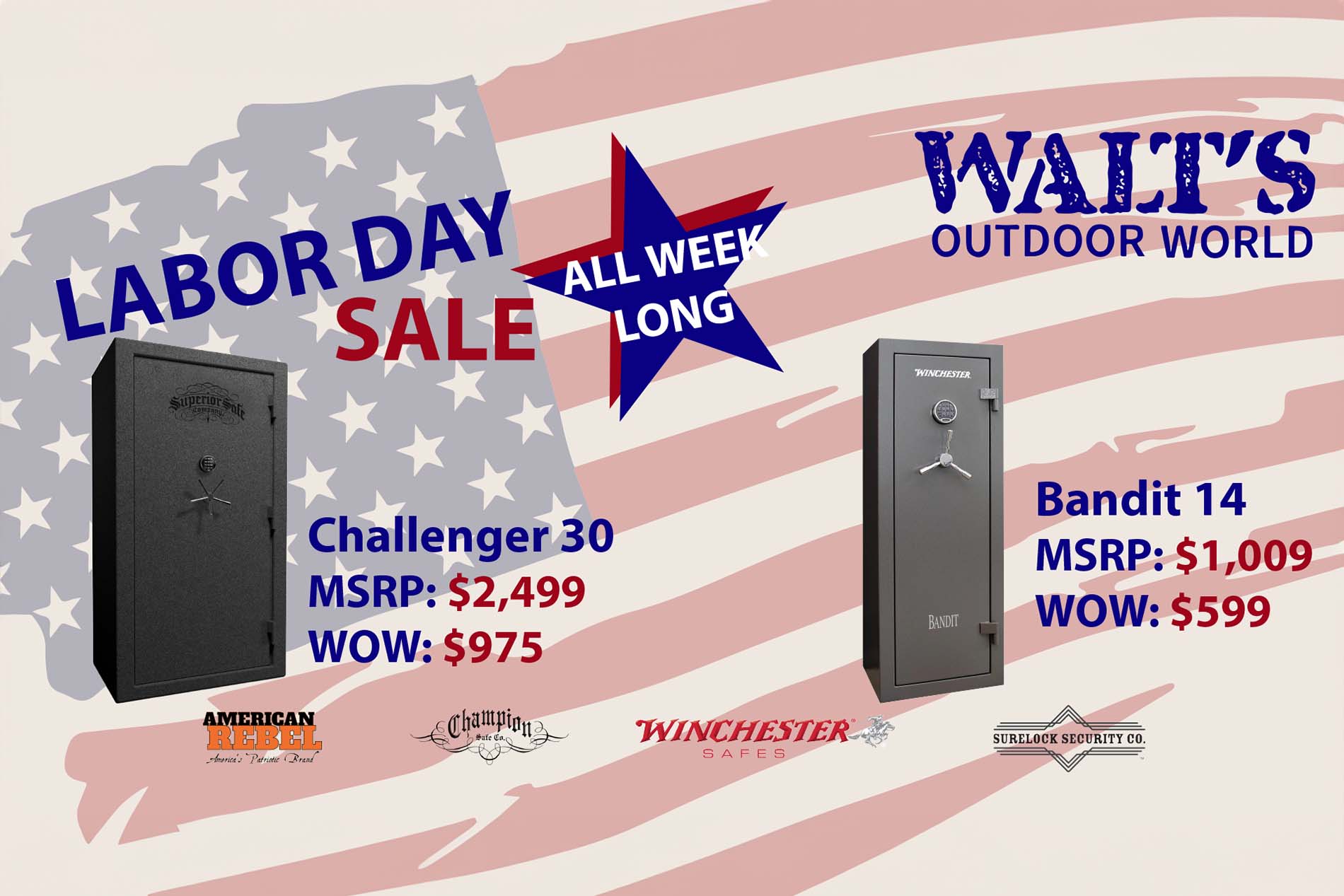 Labor Day Sale on Gun Safes | Walt's Outdoor World